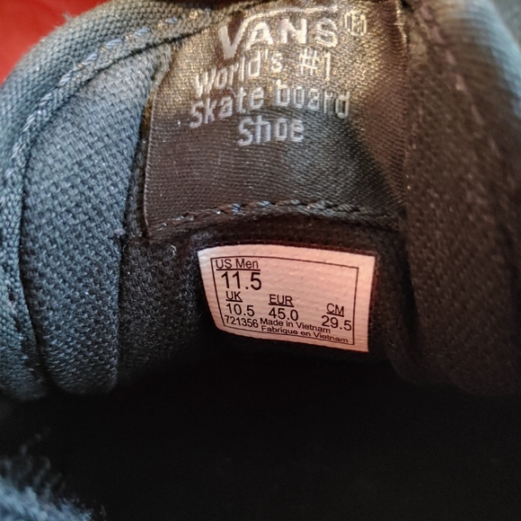 Vans Men's Black Canvas Size 11.5 - Picture 5 of 6